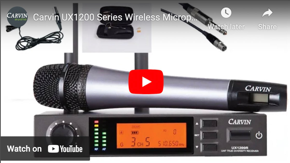 Carvin UX1200 Series Wireless Microphone System Demo Video