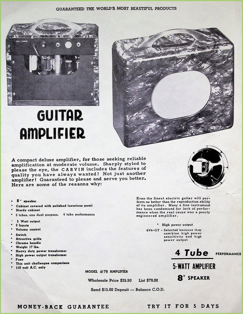 carvin amp early brochure before 1954 catalog 