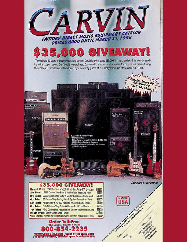 Carvin Catalog Cover 1998