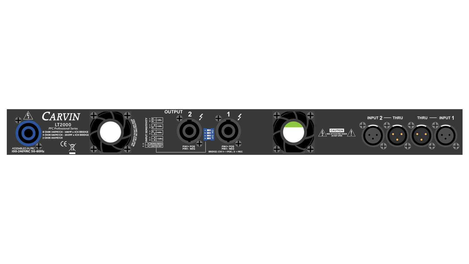 Carvin PFC Power Amplifier LT2000 2010W 2 Channel 