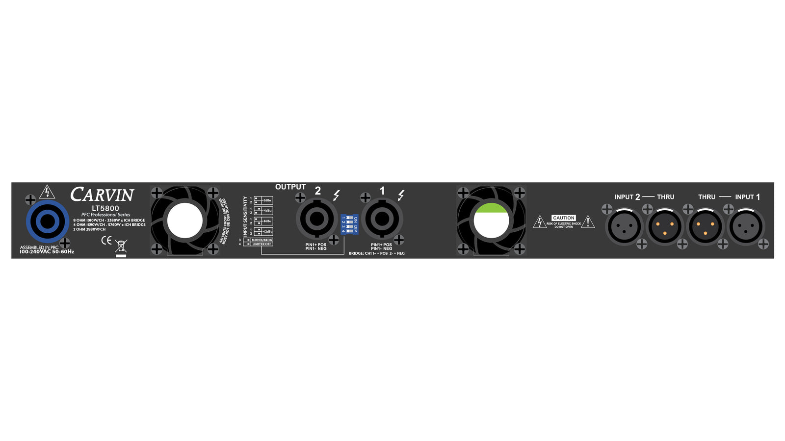 Carvin PFC Power Amplifier LT5800 5760W 2 CHANNEL