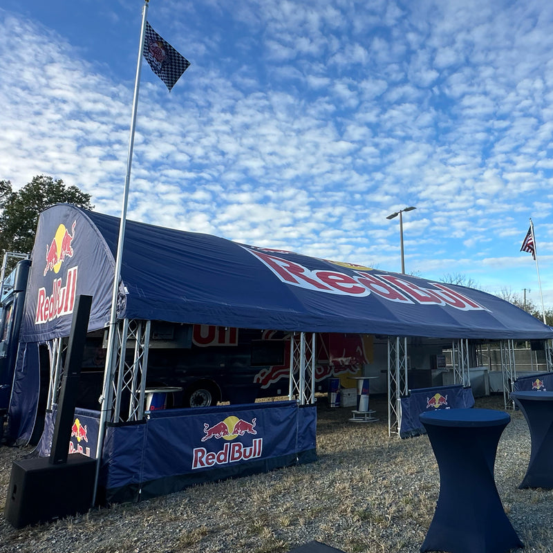 Carvin TRC400A system deployed at the red bull vip area during the no stock 600 in Charlotte, North Carolina 