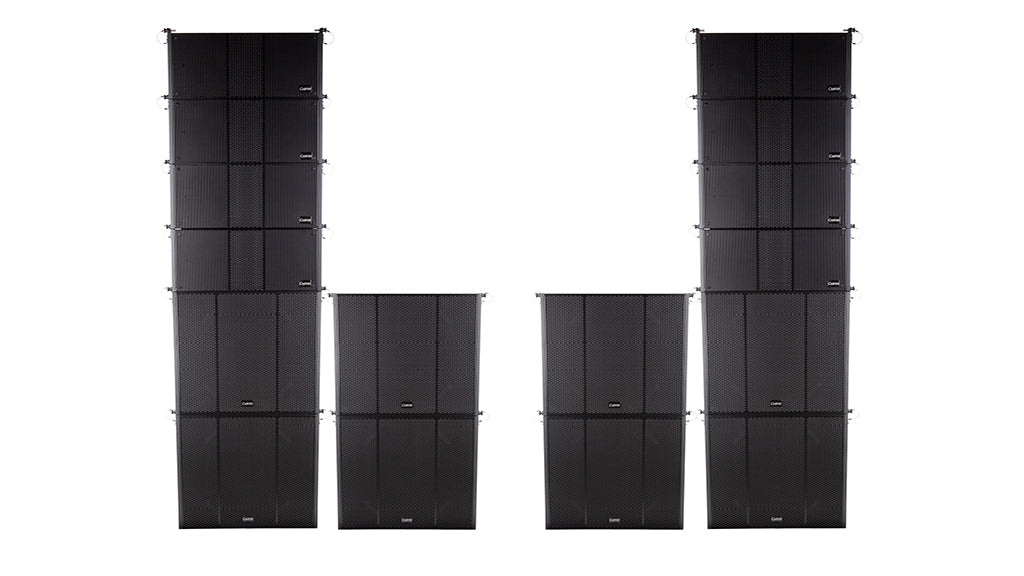 active line array system for outdoor music festivals. IP45 rated