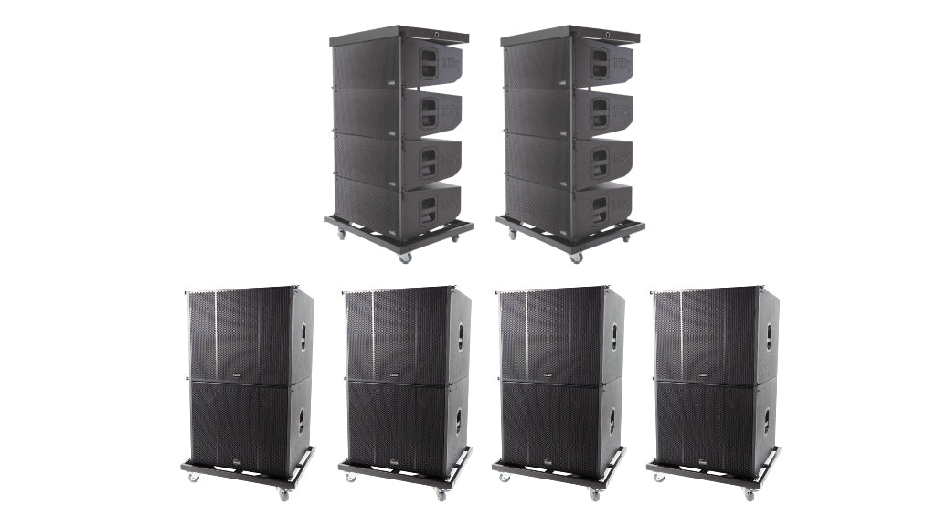 active line array system for outdoor music festivals. IP45 rated