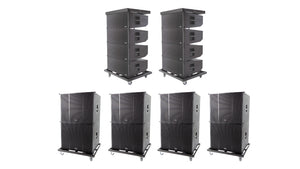 active line array system for outdoor music festivals. IP45 rated