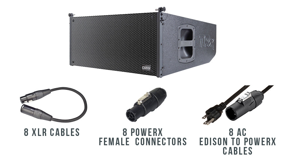 connecting cable set for active line array system for outdoor music festivals. IP45 rated