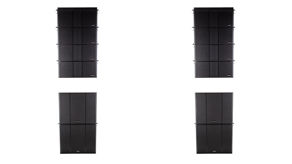 active line array system for outdoor music festivals. IP45 rated