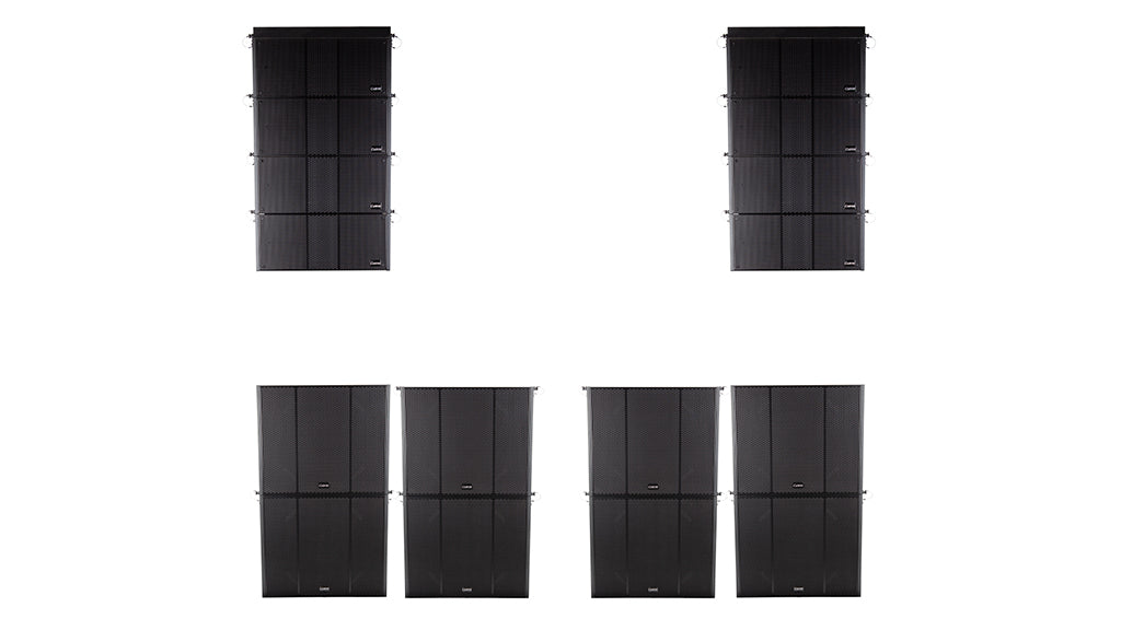 active line array system for outdoor music festivals. IP45 rated