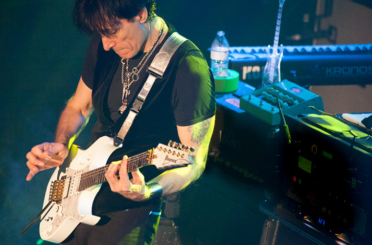 Steve Vai in concert using the Carvin Legacy Drive VLD1 Tube Preamp pedal