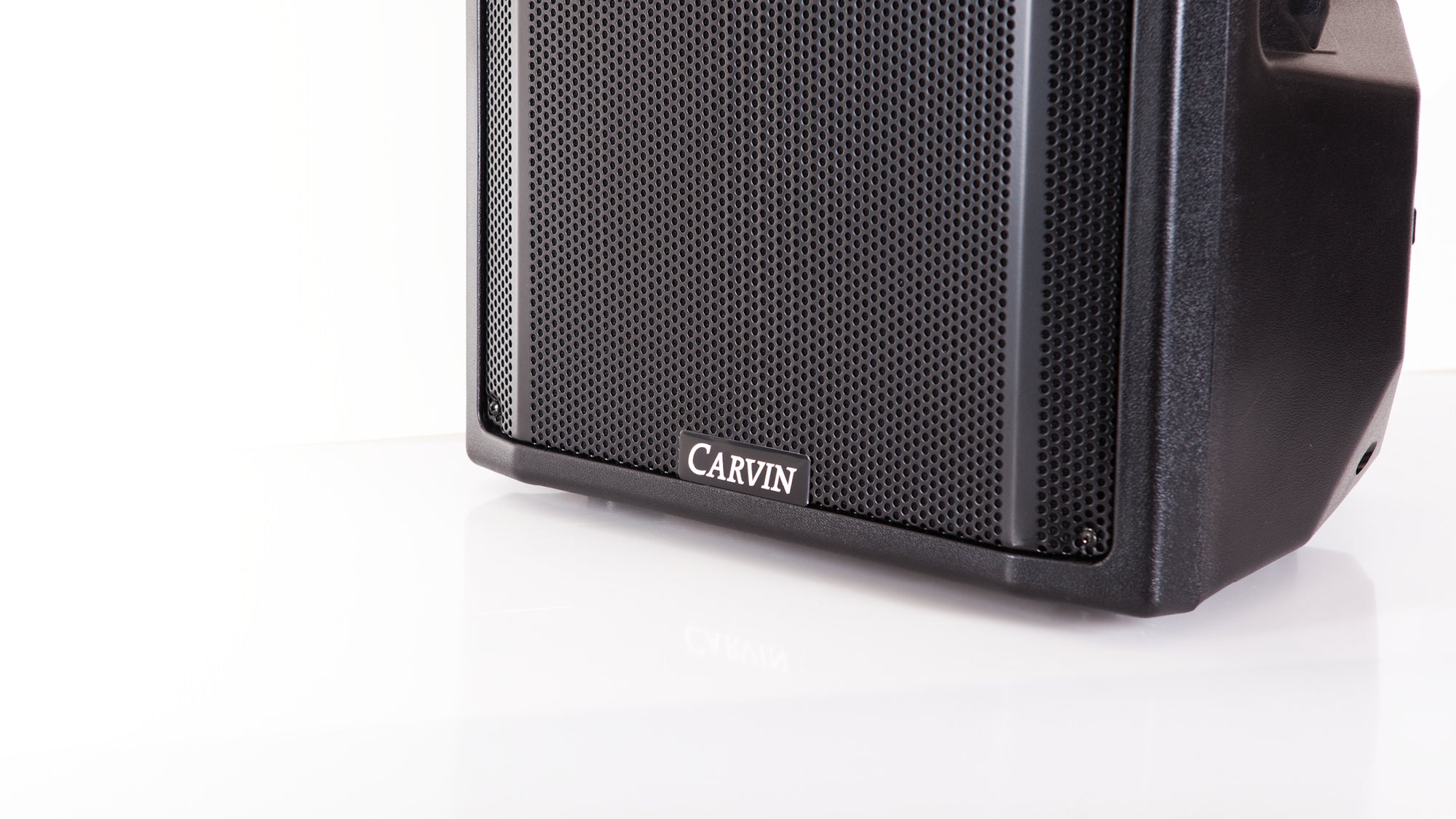 carvin qx15 15-inch passive loudspeaker system logo up close