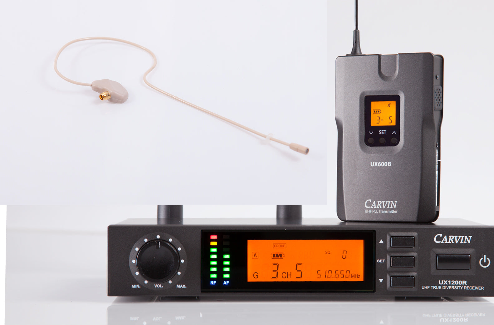 carvin wireless headset microphone system ux1200b with performer1 mic